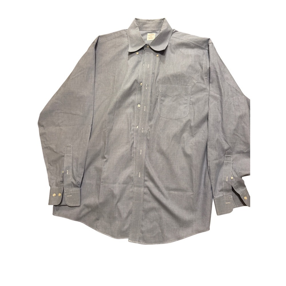 Brooks Brothers Blue Button Down Collar Long Sleeve Dress Shirt 16 1/2 34/35